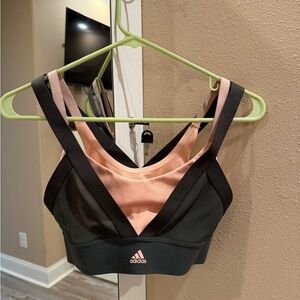 Adidas Black and Peach Sports Bra